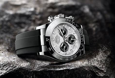 rolex cosmograph daytona black leather|white gold daytona meteorite dial.